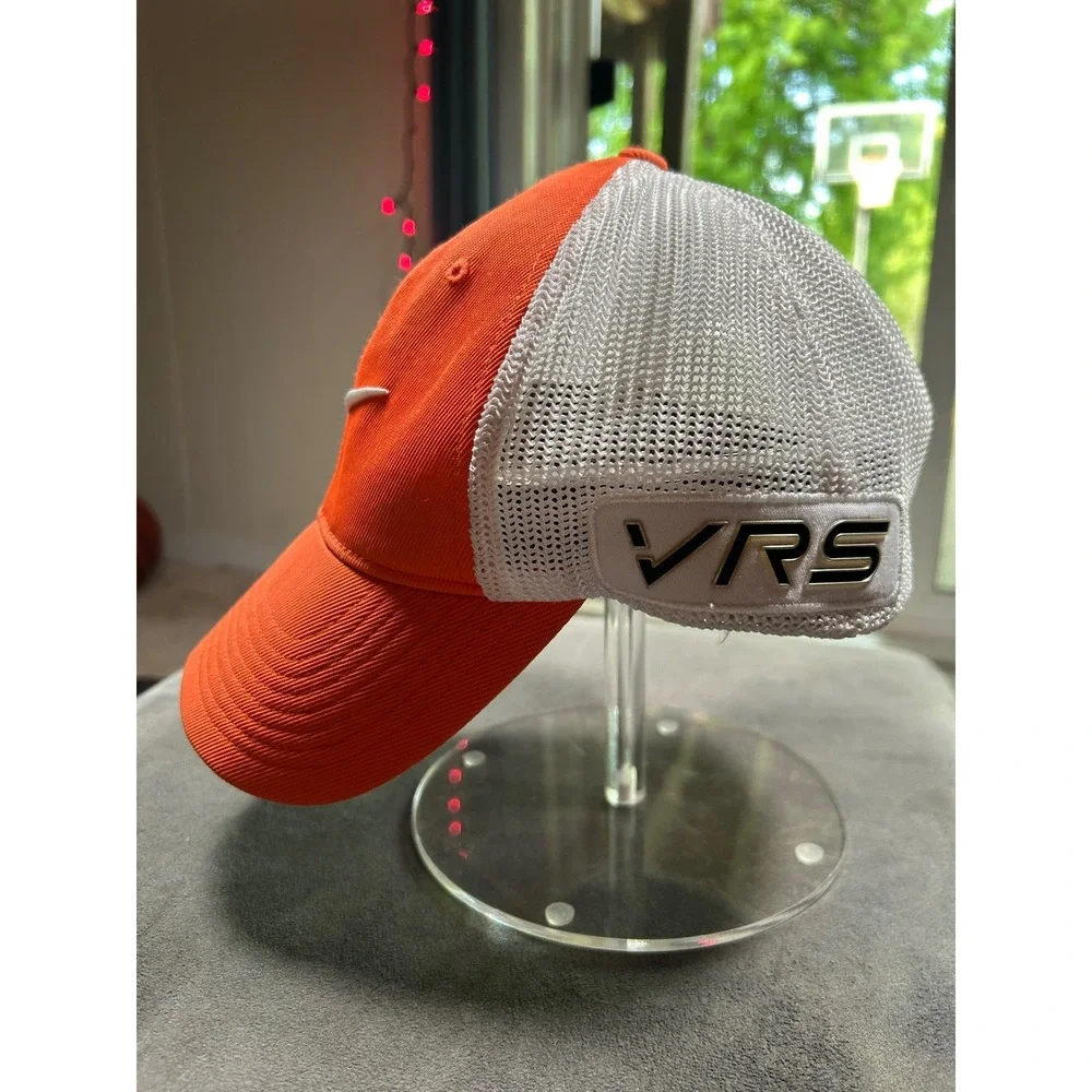 Nike Golf VRS RZN FlexFit Hat Mens Orange White Mesh Swoosh Cap‎ Athletic Summer